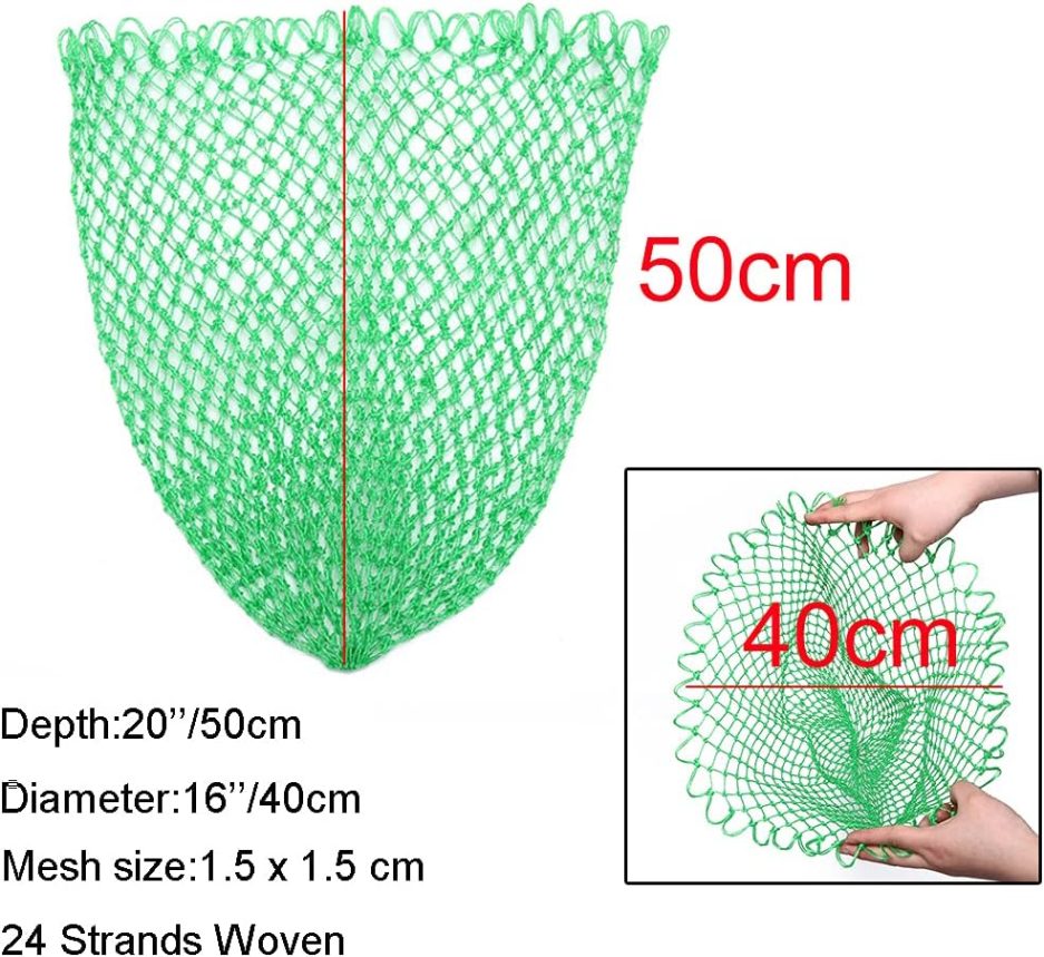 Fishing Net Replacement Netting Fishing Landing Net Replacement Net for Freshwater Saltwater Fishing Green 6 Sizes - Image 2